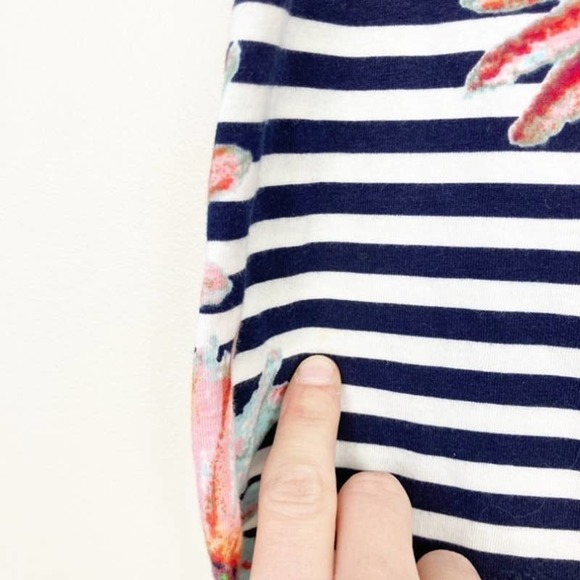 French Connection Navy Striped Floral Dress - Picture 3 of 8